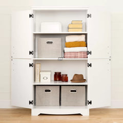 Farnel 4-Door Storage Armoire features 4 Wide Doors and Two Adjustable Shelves