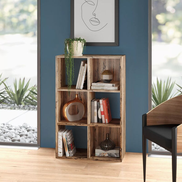 (6 Shelves) 35.43" H x 23.74" W x 11.81" D Cube Bookcase Versatile Storage to your Living Room, Bedroom, or Entryway