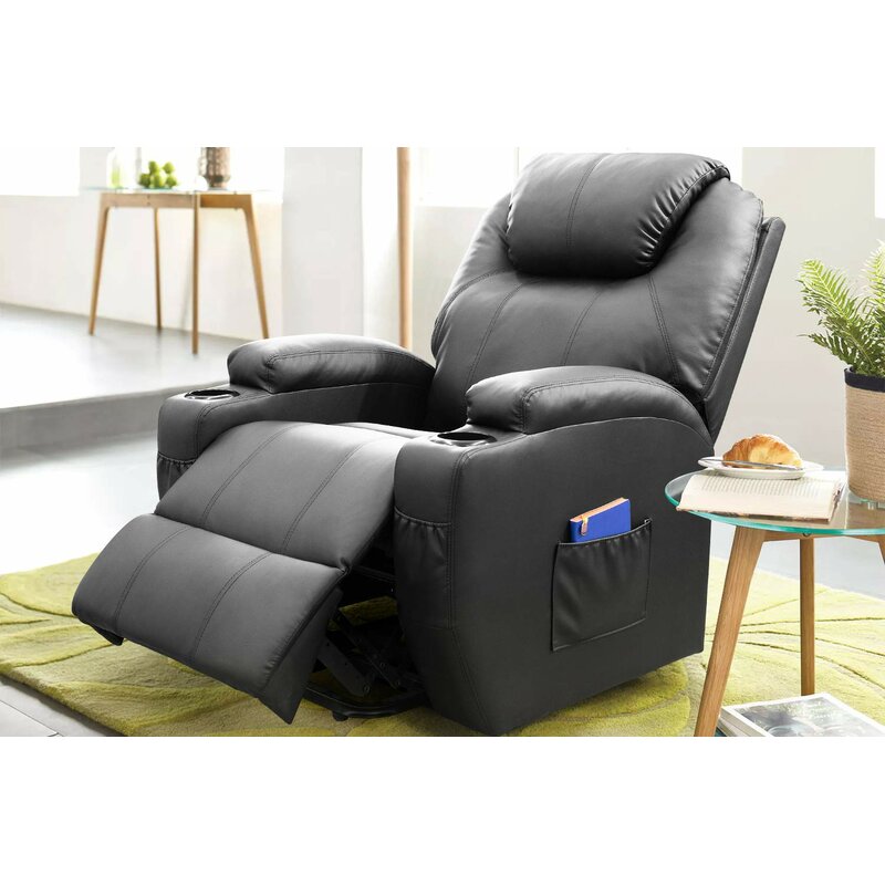 Faux Leather Heated Massage Chair Upgrade your Living Room Experience with this Power Reclining Full-Body Massage Chair