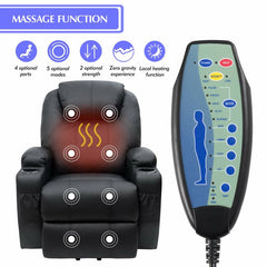 Faux Leather Heated Massage Chair Upgrade your Living Room Experience with this Power Reclining Full-Body Massage Chair