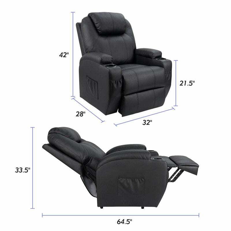 Faux Leather Heated Massage Chair Upgrade your Living Room Experience with this Power Reclining Full-Body Massage Chair