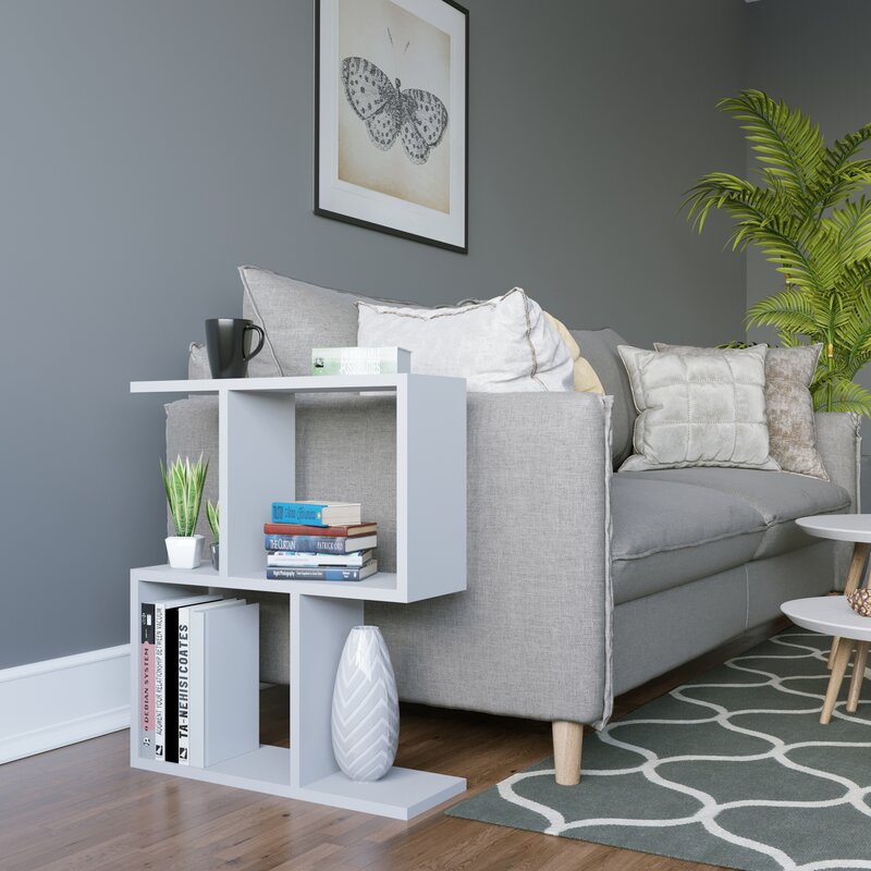 White Fazio 23'' Tall Floor Shelf End Table Modern Style to your Living Room