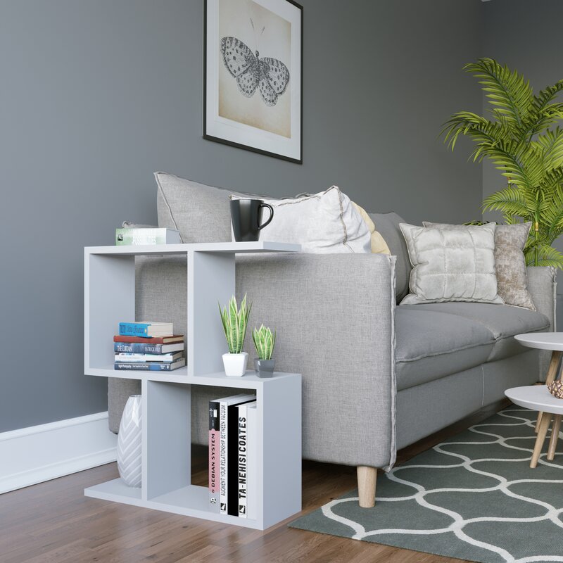 White Fazio 23 Tall Floor Shelf End Table Modern Style to your Living Room
