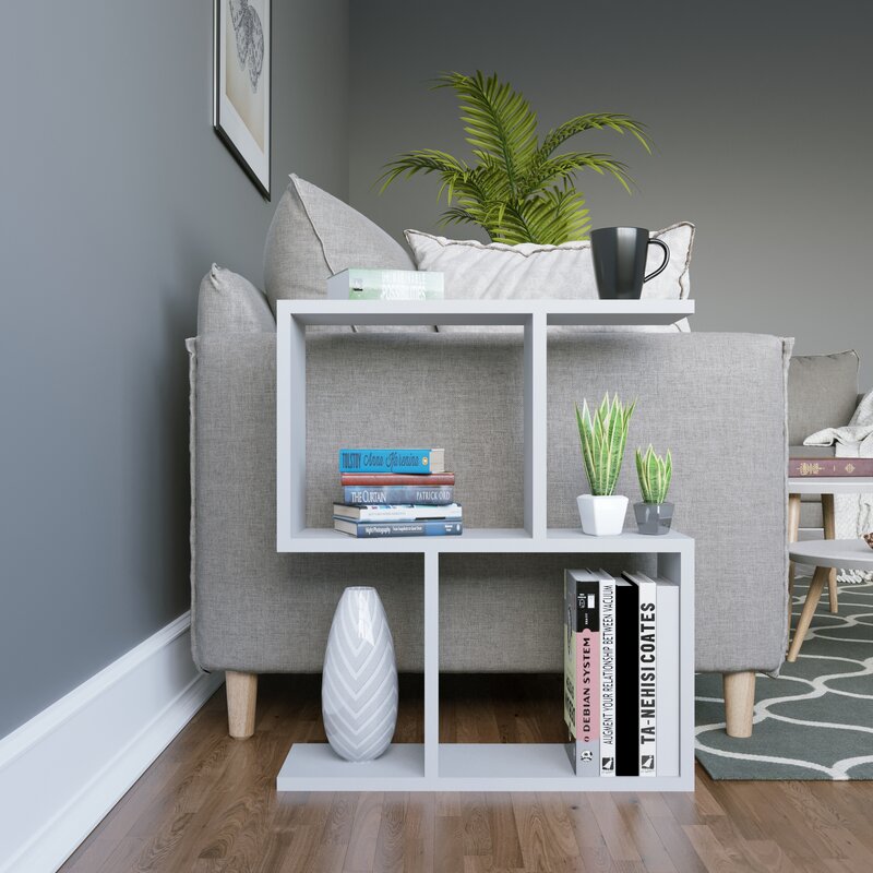 White Fazio 23'' Tall Floor Shelf End Table Modern Style to your Living Room
