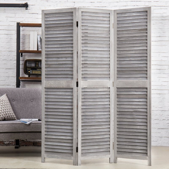 3 - Panel Solid Wood Folding Room Divider Bring Style and Rustic Decor To your Home with this 3 Panel Distressed Woven Folding Room Divider