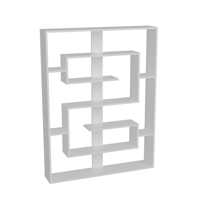 White Fembra 61.4'' H x 47.2'' W Geometric Bookcase
