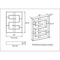 Walnut Fembra 61.4'' H x 47.2'' W Geometric Bookcase Design