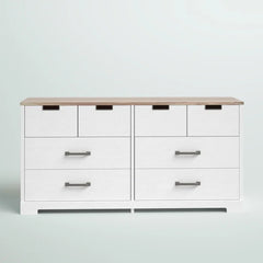 Solid Wood Brown/Off White Fenley 6 Drawer 52.72'' W Double Dresser Provide Storage Space