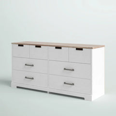 Solid Wood Brown/Off White Fenley 6 Drawer 52.72'' W Double Dresser Provide Storage Space