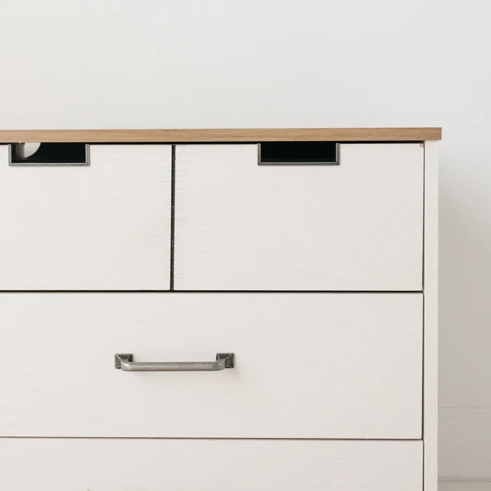 Solid Wood Brown/Off White Fenley 6 Drawer 52.72'' W Double Dresser Provide Storage Space
