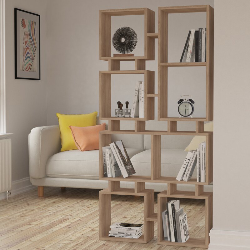 1 Oak Fenn 65.55'' H x 31.1'' W Geometric Bookcase