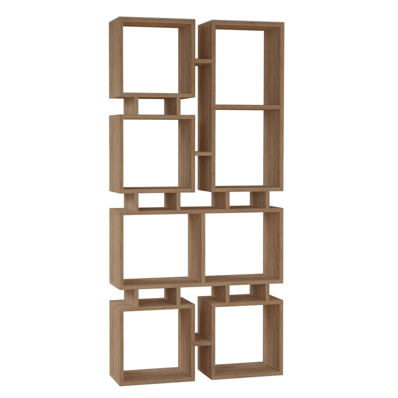 1 Oak Fenn 65.55'' H x 31.1'' W Geometric Bookcase