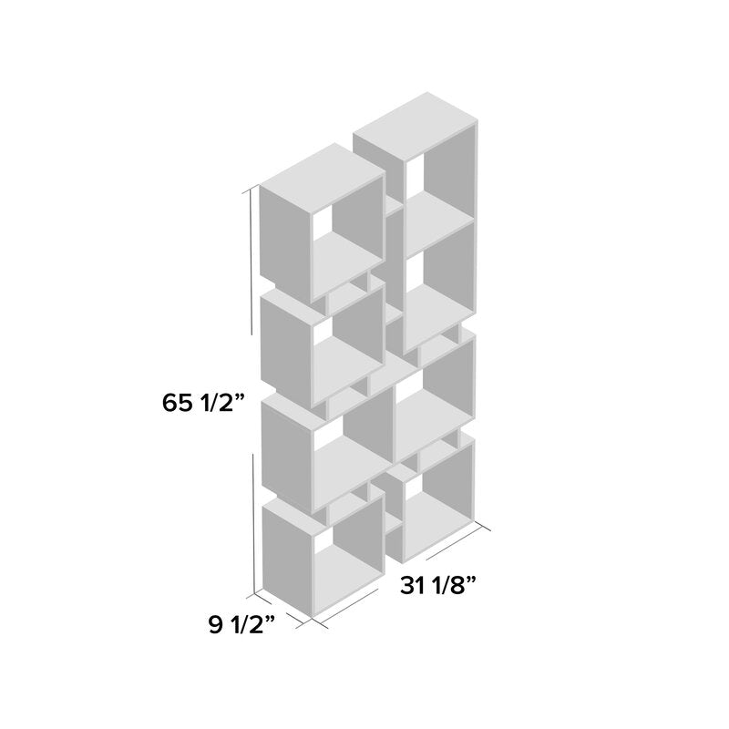 1 Oak Fenn 65.55'' H x 31.1'' W Geometric Bookcase