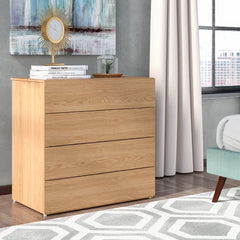 Fernon 4 Drawer Dresser Steeped in Scandinavian Style Four Drawers on Metal Glides