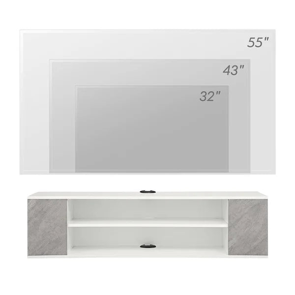 Gray Feuerstein Floating TV Stand for TVs up to 55" Adjustable Shelves with Cable Management