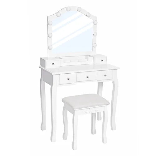 31.5'' Wide Vanity Set with Stool and Mirror Solid Manufactured Wood