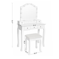 Fidel 31.5'' Wide Vanity Set with Stool and Mirror