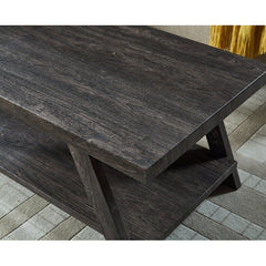 4 Legs Coffee Table with Storage The Shelf Underneath the Tabletop Provides Extra Storage Space
