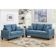 Findlay 2 Piece Living Room Set Nickel Finished Stud Trimming