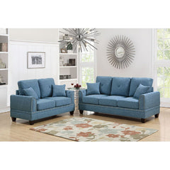 Findlay 2 Piece Living Room Set Nickel Finished Stud Trimming