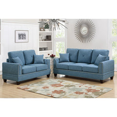 Findlay 2 Piece Living Room Set Nickel Finished Stud Trimming
