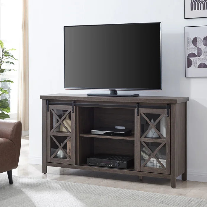 Alder Brown Finnick TV Stand for TVs up to 65" Mixed Material Look Design