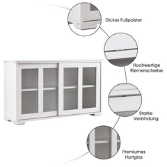 Cream White 42'' Wide Server Kitchen Storage Cabinet with Sliding Doors is Perfect to Fit your Kitchen Or Dining Room