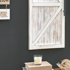 2-pc. Wooden Barn Door Wall Plaque Set - Aged White Bring Home
