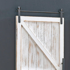 2-pc. Wooden Barn Door Wall Plaque Set - Aged White Bring Home