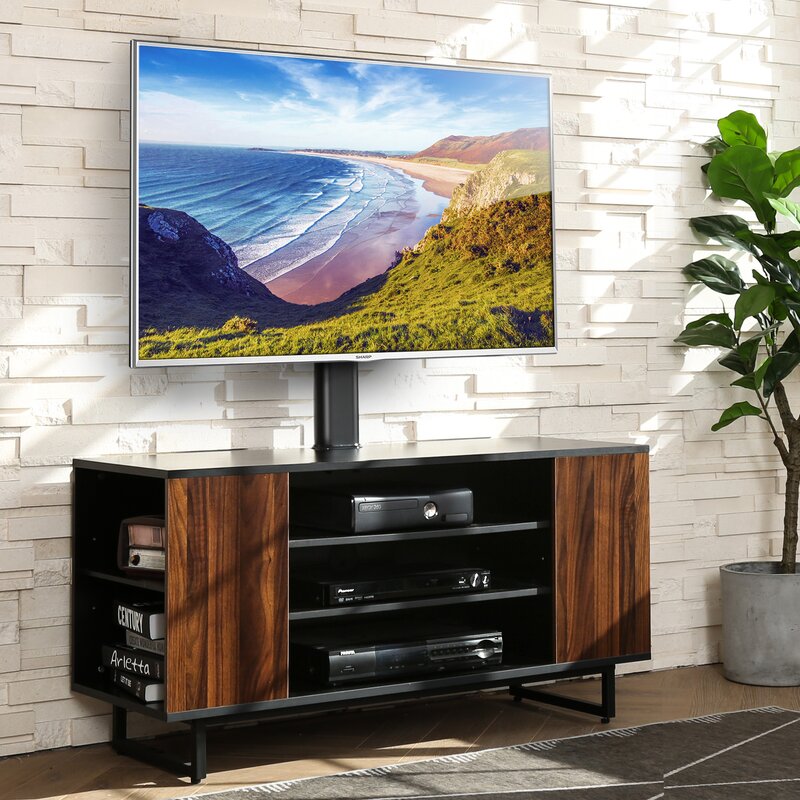 Swivel Floor Stand Mount in Black for Screens Holds up to 110 Lb. lbs.
