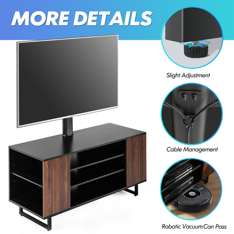 Swivel Floor Stand Mount in Black for Screens Holds up to 110 Lb. lbs.