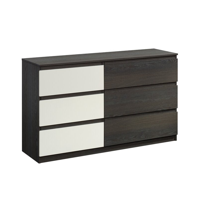 Charcoal Ash 6 Drawer 55.16'' W Dresser Create the Storage Options your Bedroom Needs While Adding A Touch of Contemporary Style and Design