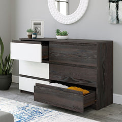 Charcoal Ash 6 Drawer 55.16'' W Dresser Create the Storage Options your Bedroom Needs While Adding A Touch of Contemporary Style and Design