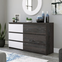 Charcoal Ash 6 Drawer 55.16'' W Dresser Create the Storage Options your Bedroom Needs While Adding A Touch of Contemporary Style and Design