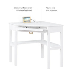 Solid Wood Flaviana Corner Desk with Keyboard Tray Perfect for Corner Space