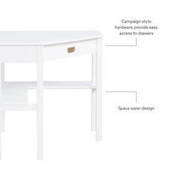 Solid Wood Flaviana Corner Desk with Keyboard Tray Perfect for Corner Space