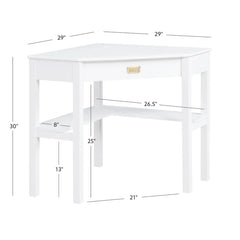 Solid Wood Flaviana Corner Desk with Keyboard Tray Perfect for Corner Space