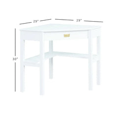 Solid Wood Flaviana Corner Desk with Keyboard Tray Perfect for Corner Space