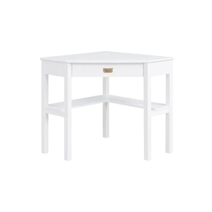 Solid Wood Flaviana Corner Desk with Keyboard Tray Perfect for Corner Space