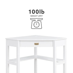 Solid Wood Flaviana Corner Desk with Keyboard Tray Perfect for Corner Space