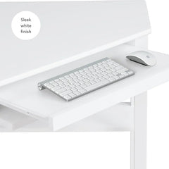 Solid Wood Flaviana Corner Desk with Keyboard Tray Perfect for Corner Space