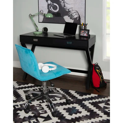 Black Flaviana Writing Desk Made from Solid and Engineered Wood