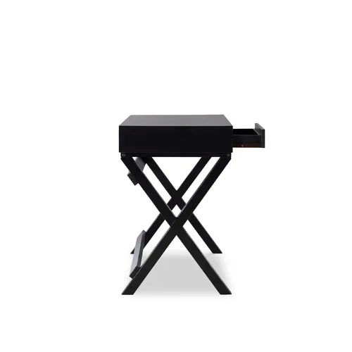 Black Flaviana Writing Desk Made from Solid and Engineered Wood
