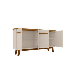 Off White/Cinnamon 62.99'' Wide Sideboard Gives you Plenty of Storage and Mid-Century Modern Style in your Dining Room or Living Room