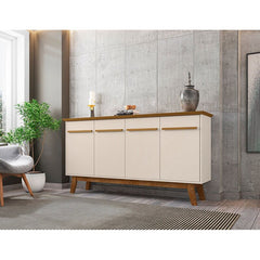 Off White/Cinnamon 62.99'' Wide Sideboard Gives you Plenty of Storage and Mid-Century Modern Style in your Dining Room or Living Room