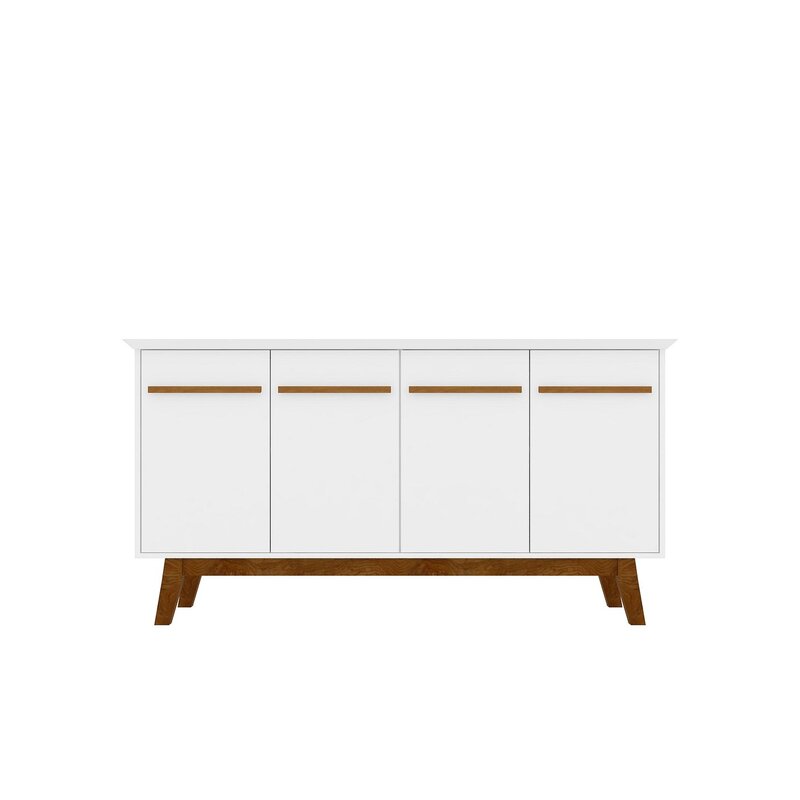 White 62.99'' Wide Sideboard Gives you Plenty of Storage and Mid-Century Modern Style in your Dining Room or Living Room