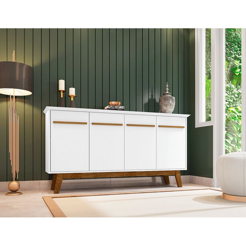 White 62.99'' Wide Sideboard Gives you Plenty of Storage and Mid-Century Modern Style in your Dining Room or Living Room