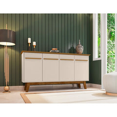 Off White/Cinnamon 62.99'' Wide Sideboard Gives you Plenty of Storage and Mid-Century Modern Style in your Dining Room or Living Room