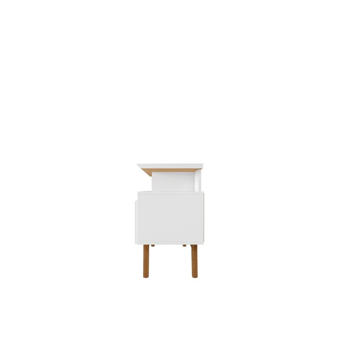 White Flemming TV Stand for TVs up to 70" Crafted from Solid and Engineered Wood