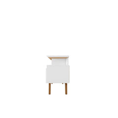 White Flemming TV Stand for TVs up to 70" Crafted from Solid and Engineered Wood